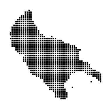 Zakynthos Adası haritası Zakynthos Adası 'nın noktalı stili Adanın sınırlarıyla dolu