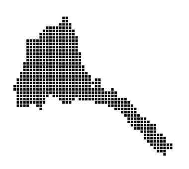 Eritre haritası Eritre 'nin noktalı stil haritası Ülkenin kenarları sizin için dikdörtgenlerle dolu