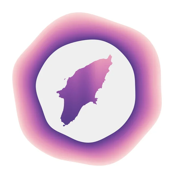 ロードアイコン島のカラフルなグラデーションロゴあなたのための地図と紫の赤いロードス丸みを帯びたサイン — ストックベクタ