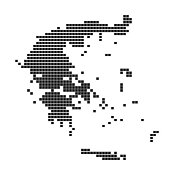 Carte de la Grèce Carte de la Grèce en pointillés Frontières du pays rempli de rectangles pour votre — Image vectorielle