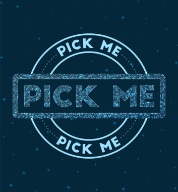 Beni Parlayan Yuvarlak Rozet Ağ stili geometrik olarak seçin Beni uzay vektörü illüstrasyonunda damgalayın