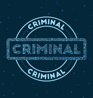 Uzay Vektörü illüstrasyonunda kriminal Parlak Rozet Ağ stili geometrik damga