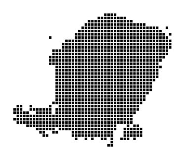 Lombok Haritası Adanın noktalı stil haritası Sizin için dikdörtgenlerle dolu kenarları