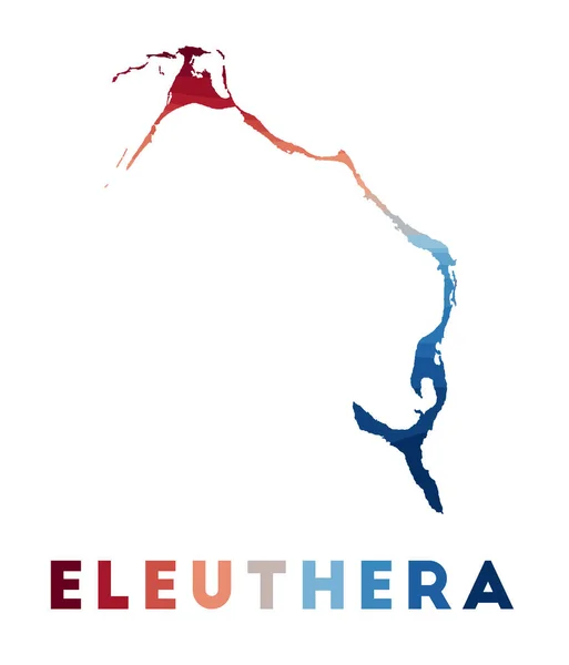 青い色の美しい幾何学波を持つ島の地図Vivid Eleuthera — ストックベクタ