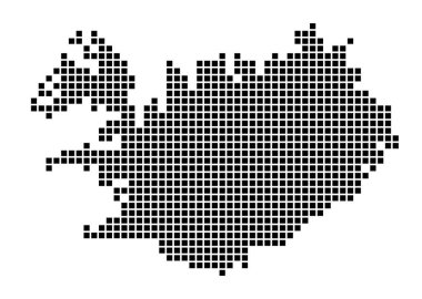 İzlanda Haritası Noktalı Stil Haritası Ülkenin Kenarları Sizin için dikdörtgenlerle dolu