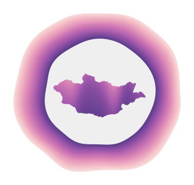 Moğolistan 'ın renkli gradyan logosu Mor kırmızı Moğolistan yuvarlak işaretli