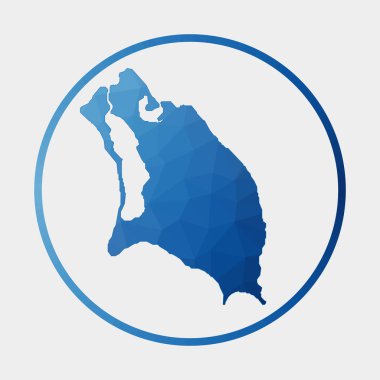 Barbuda simgesi Adanın gradyan halka içinde Çokgen haritası Yuvarlak düşük poli Barbuda işareti Vektörü