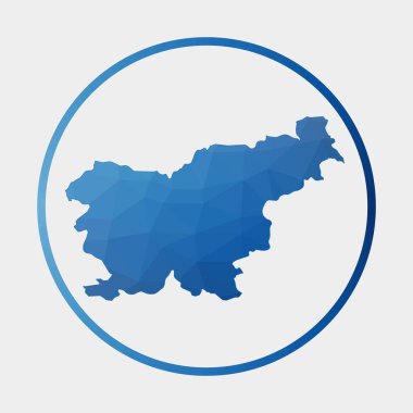 Slovenya 'nın gradyan halka içinde ülkenin Çokgen haritası Yuvarlak düşük poli Slovenya işareti Vektör