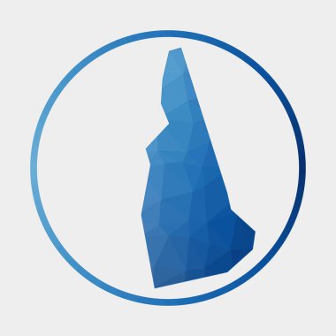 New Hampshire ikonu ABD eyaletinin gradyan halka içinde Poligonal haritası Düşük New Hampshire