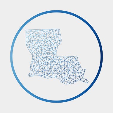 Louisiana simgesi ABD Round Louisiana Ağ haritası gradyan halka teknolojisi ile işaret