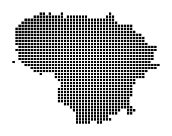 Lituânia mapa Mapa da Lituânia em estilo pontilhado Fronteiras do país cheias de retângulos para —  Vetores de Stock