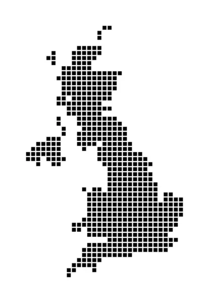 Mapa del Reino Unido Mapa del Reino Unido en estilo punteado Fronteras del país lleno de — Vector de stock