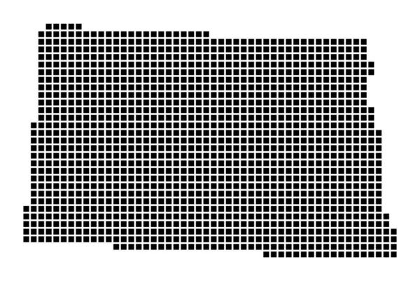 Mapa de Dakota del Norte Mapa de Dakota del Norte en estilo punteado Borders of the us state filled with — Vector de stock