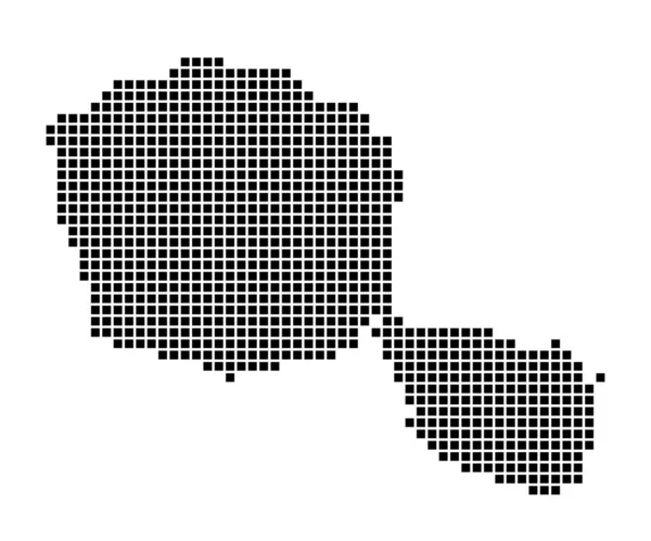 Карта - Таити в пунктирном стиле Границы острова с прямоугольниками для вашего — стоковый вектор