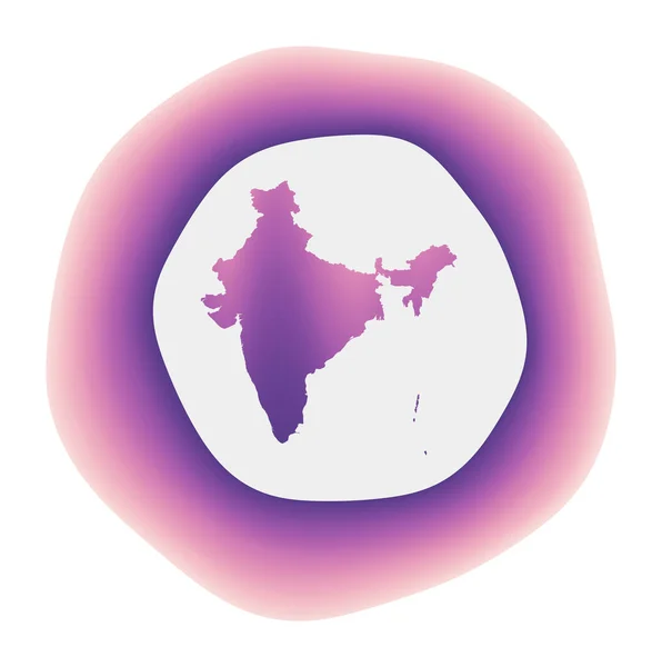 Разноцветный градиентный логотип страны Фиолетовый красный Индийский округлый знак с картой для вашей — стоковый вектор
