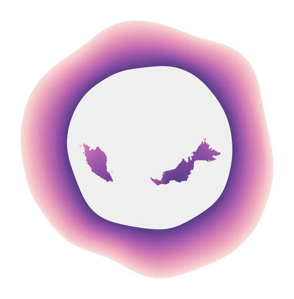 Malasia icono colorido degradado logo del país púrpura rojo Malasia signo redondeado con mapa para — Vector de stock