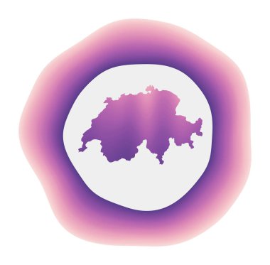 İsviçre 'nin Mor kırmızı İsviçre' nin renkli logosu yuvarlak işaretli