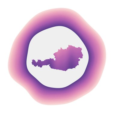 Avusturya 'nın rengarenk logosu Mor kırmızı Avusturya yuvarlak işaretli