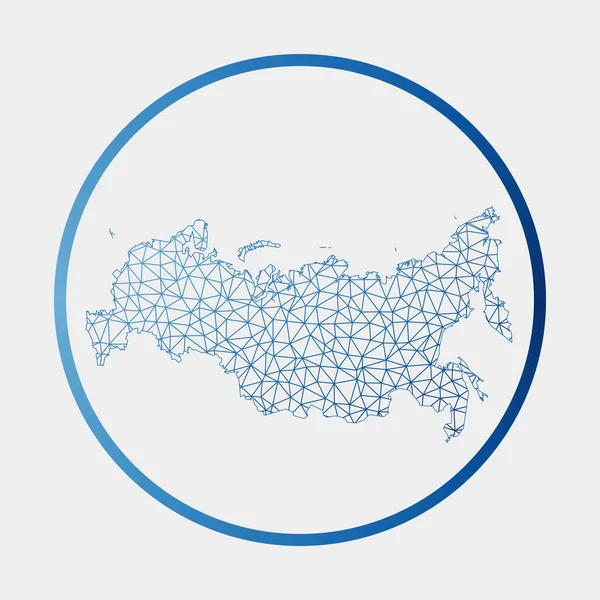 Rusia icono Mapa de la red del país Ronda Rusia signo con anillo de gradiente Tecnología internet — Archivo Imágenes Vectoriales