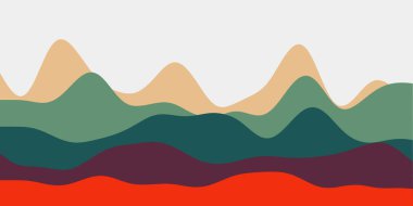 Soyut karşıtlık kırmızı yeşil tepeler arka plan renkli dalgalar zarif vektör illüstrasyonu