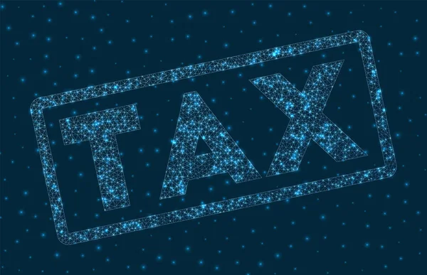 Φορολογική λέξη σε ψηφιακό στυλ Λάμψη γεωμετρική φορολογική σήμα Captivating διανυσματική απεικόνιση — Διανυσματικό Αρχείο