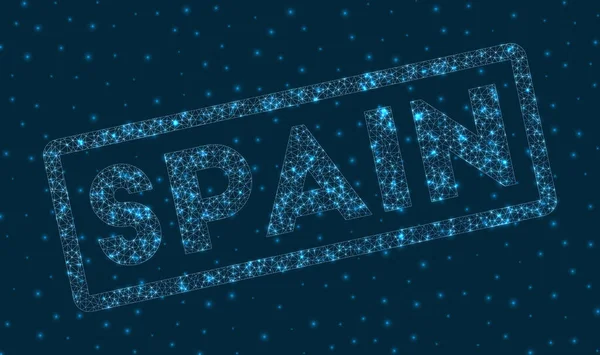 Spanien Wort im digitalen Stil Leuchtende geometrische Spanien Abzeichen Erstaunliche Vektorillustration — Stockvektor