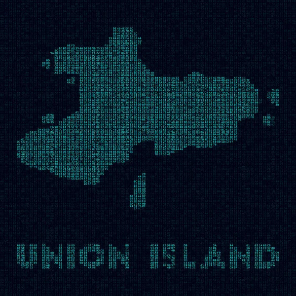 具有岛名的联合岛数字式网络图中的联合岛技术图 — 图库矢量图片