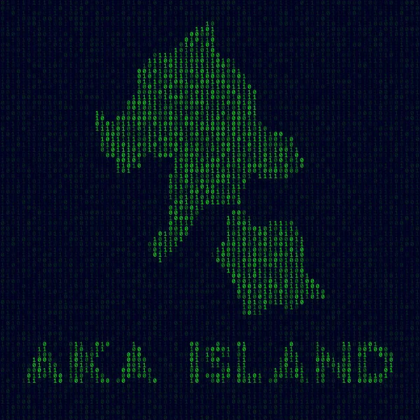 Digital Aka Island logo Island symbol in hacker style — стоковый вектор