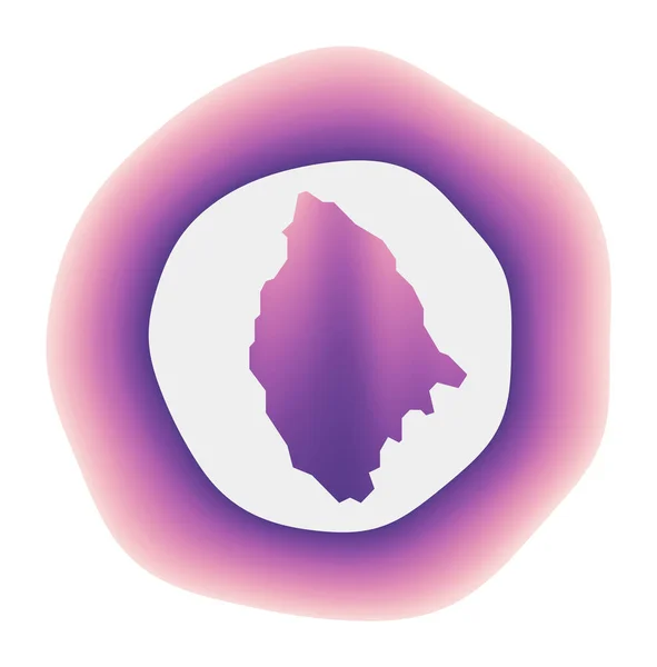 Icono de La Digue Colorido logo degradado de la isla Rojo púrpura La Digue signo redondeado con mapa para — Vector de stock