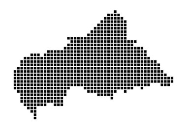 Otomobil Haritası Tasarımınız için dikdörtgenlerle dolu ülkenin noktalı biçimli kenarları