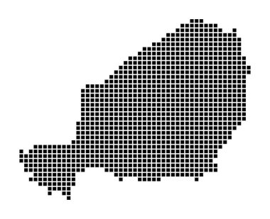 Nijer Haritası noktalı stil Ülke sınırları dikdörtgenlerle dolu