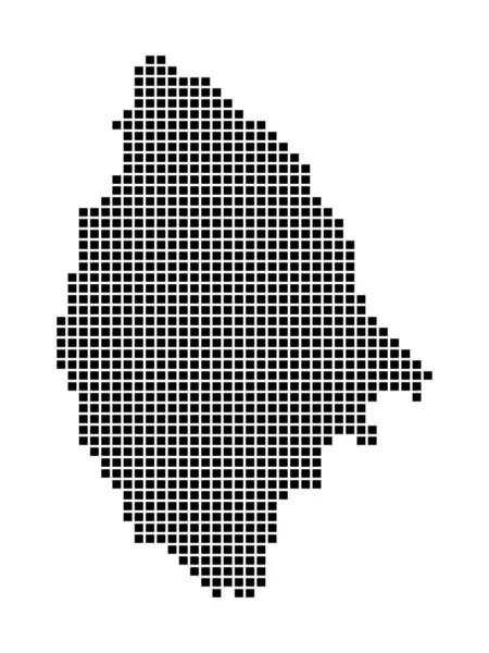 La Digue carte Carte de La Digue en pointillés Les frontières de l'île remplies de rectangles pour votre — Image vectorielle