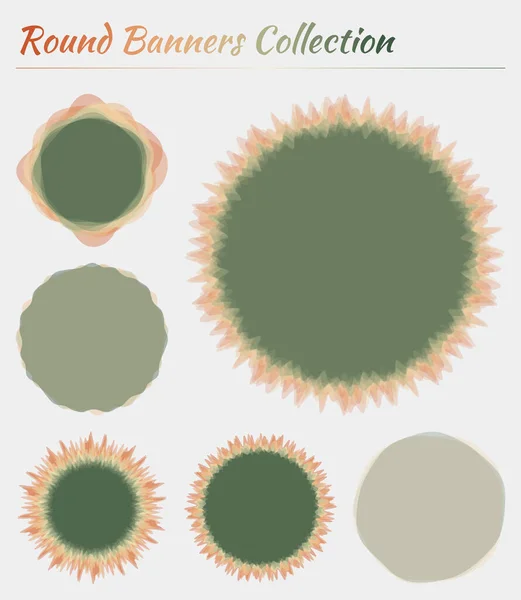 Круглая коллекция логотипов Круглые фоны в осенних цветах — стоковый вектор