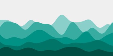 Soyut Teal tepeleri arka plan Renkli dalgalar vektör çizimi