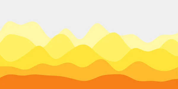 Fondo abstracto de las colinas amarillas Ondas coloridas vibrante vector ilustración — Vector de stock