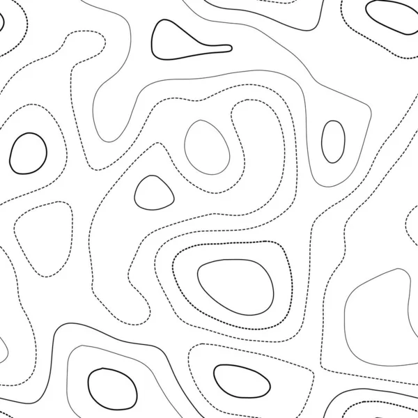 Topografik hatlar Gerçek topoğrafya haritası Siyah ve beyaz dikişsiz tasarım silinmez döşeme — Stok Vektör