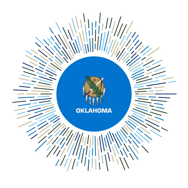 Oklahoma, renkli vatozlu Amerikan bayrağını Oklahoma bayrağı taşıyıcısı ile birlikte parlak güneş ışığıyla imzaladı.