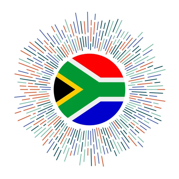 South Africa Logo Map of South Africa with country name and flag Modern