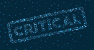 Dijital stilde eleştirel sözcük Parlayan geometrik kritik rozet çizimi