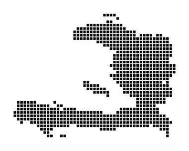 Haiti Haritası Noktalı Stil Haritası Ülkenin Sınırları Dikdörtgenlerle dolu