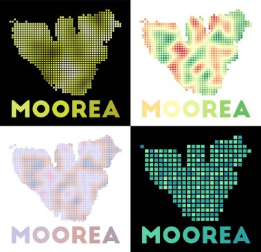 Moorea Haritası Moorea Haritası Adanın Noktalı Tarzı Kenarlarıyla Dolu