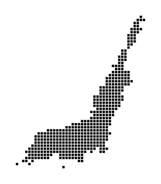 Mapa de Lembeh Mapa de Lembeh en estilo punteado Fronteras de la isla llenas de rectángulos para su — Archivo Imágenes Vectoriales