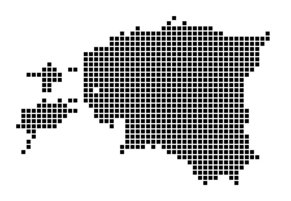 Estonia mappa Mappa di Estonia in stile punteggiato Frontiere del paese piene di rettangoli per il tuo — Vettoriale Stock