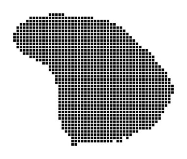 Lanai Haritası Adanın Noktalı Stili Adanın Kenarları Dikdörtgenlerle dolu