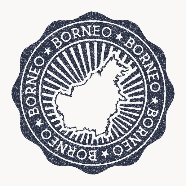 Sello Borneo Sello de goma de viaje con el nombre y el mapa de la ilustración vectorial de la isla Se puede utilizar — Vector de stock