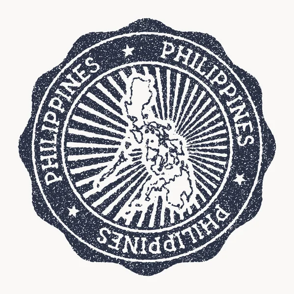 フィリピン切手カントリーベクトルイラストの名前と地図で旅行ゴムスタンプすることができます — ストックベクタ