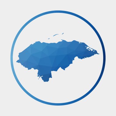 Honduras simgesi, ülkenin gradyan halka düşük polipolimerli Honduras işaretli Çokgen haritası