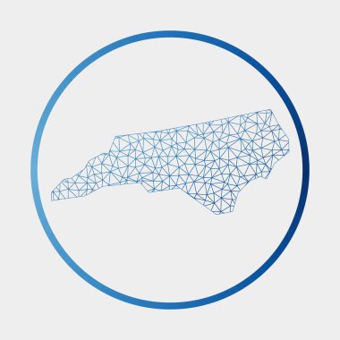 Kuzey Carolina ikon Ağ haritası ABD Round North Carolina gradyan halka ile işaret
