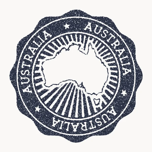 Australien-Stempel Reisegummistempel mit dem Namen und der Karte des Landes Vektor Illustration Kann sein — Stockvektor