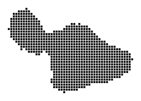 Mappa Maui Mappa di Maui in stile punteggiato Frontiere dell'isola piene di rettangoli per il tuo design — Vettoriale Stock